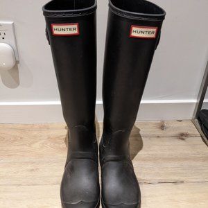 Hunter Original Tall Black Rain Boots, Size 8